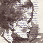М.Аржанов Женский портрет, бумага, акварель 1978