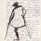 М.Аржанов Фронтовик, бумага, акварель, 1978